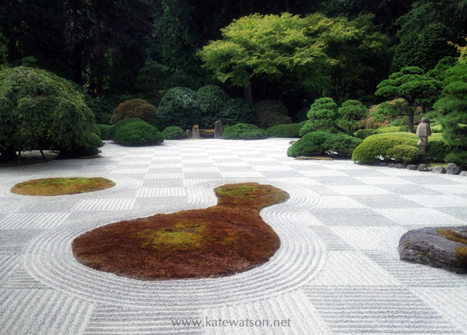 A zen garden at Portland Japanese Garden
